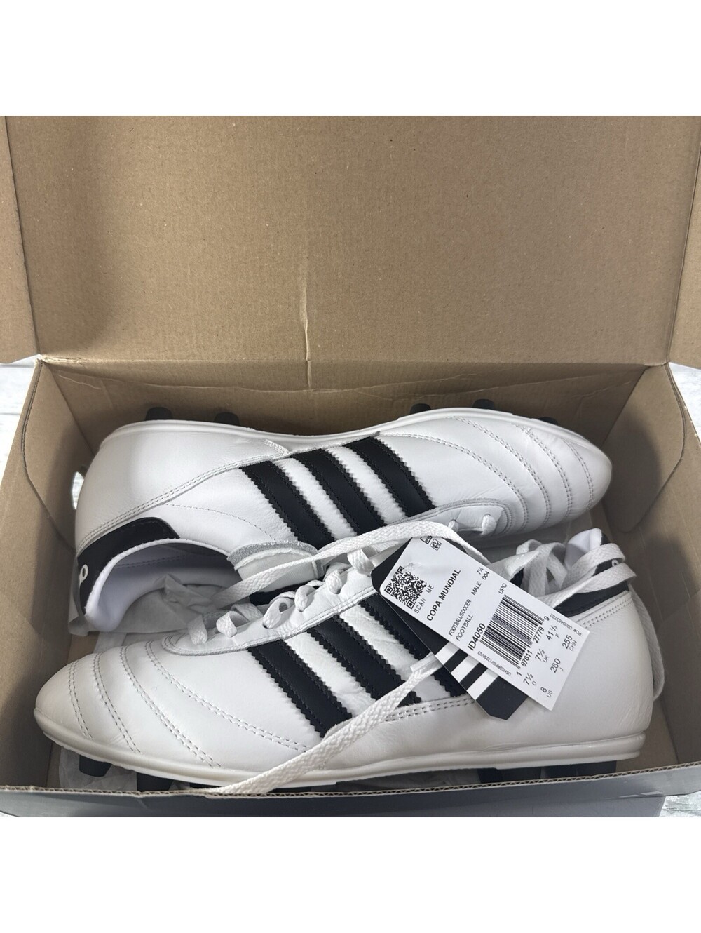 Adidas Copa Mundial FG White Black ID4050 Soccer Cleats Size 8